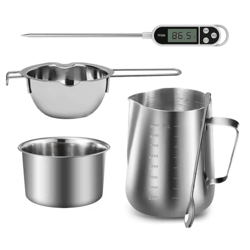 stainless steel candle making pouring pot – easy wax melting pot for diy kits