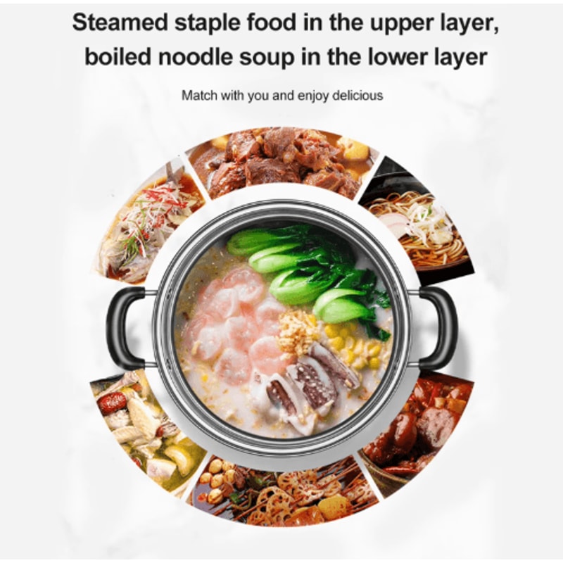 2Layer Stainless Steel Steamer Pot MultiUse Double Boiler Pot 4