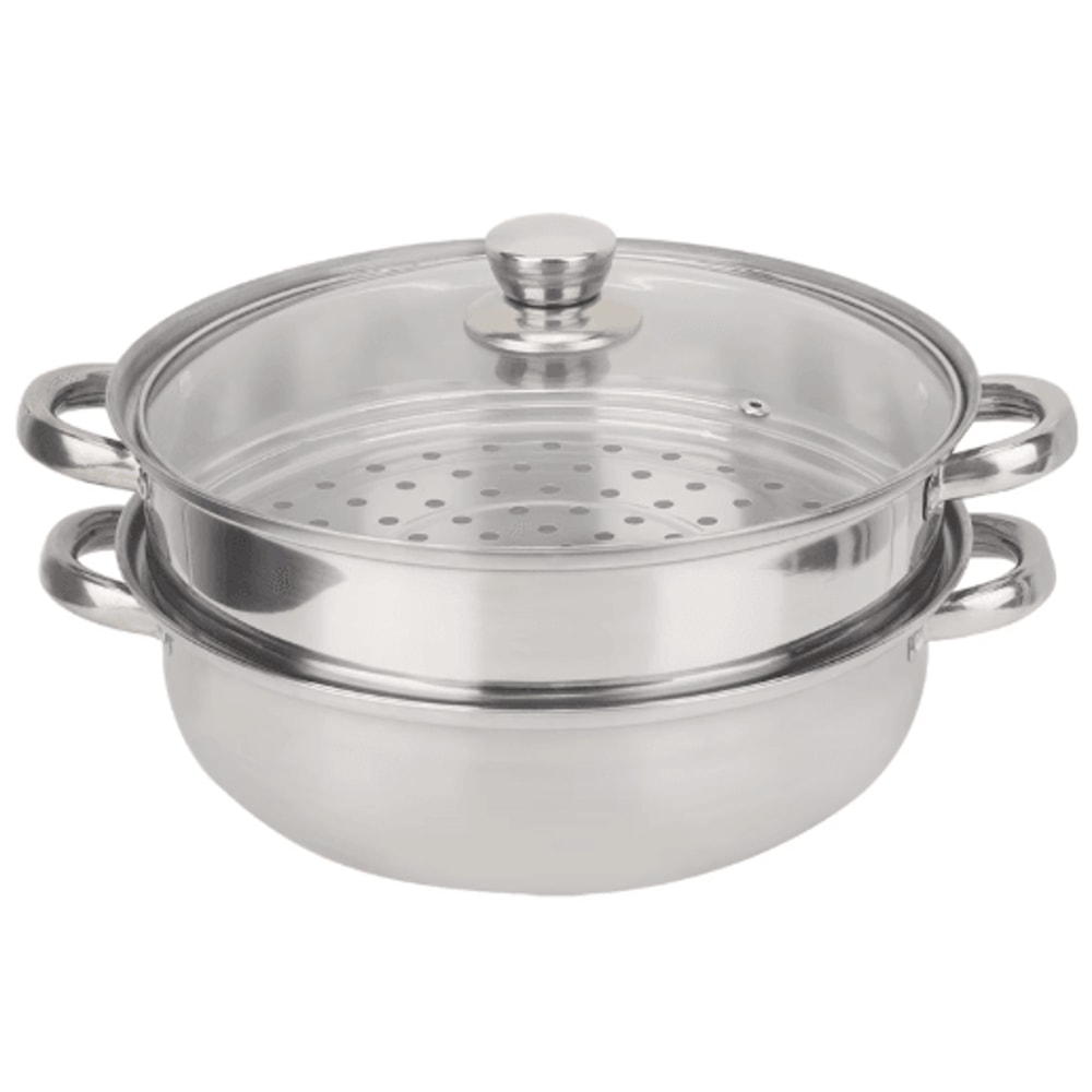 2Layer Stainless Steel Steamer Pot MultiUse Double Boiler Pot 6