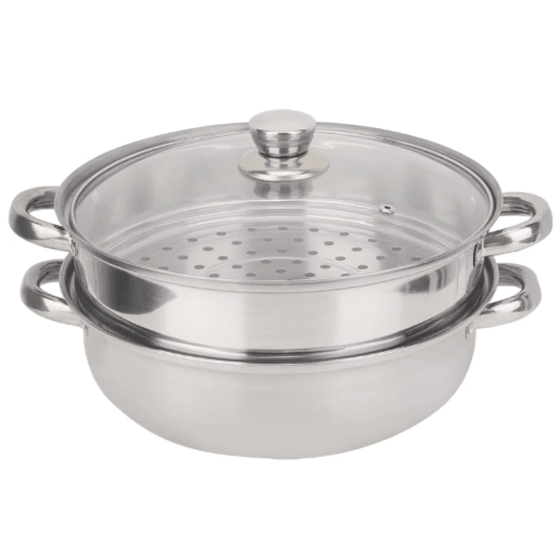 2Layer Stainless Steel Steamer Pot MultiUse Double Boiler Pot 6