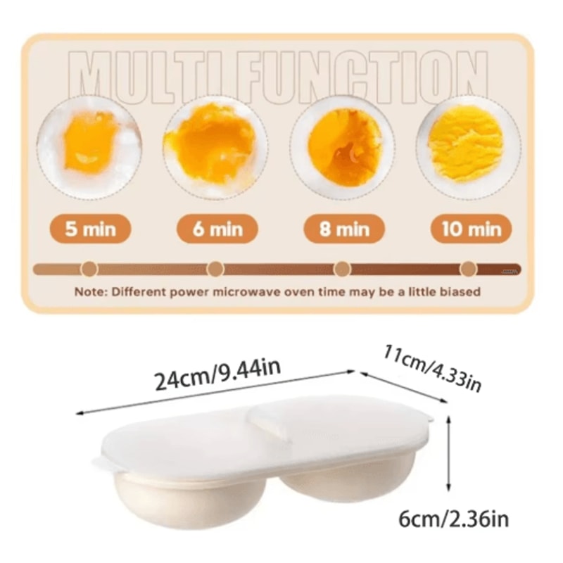 QuickCook Microwave Egg Poacher Easy Microwave Egg Poacher Double Cup 5