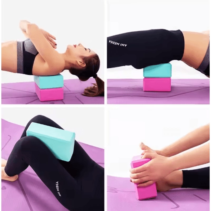 FlexSupport EVA Yoga Blocks Set Lightweight Yoga Blocks For Stability 11