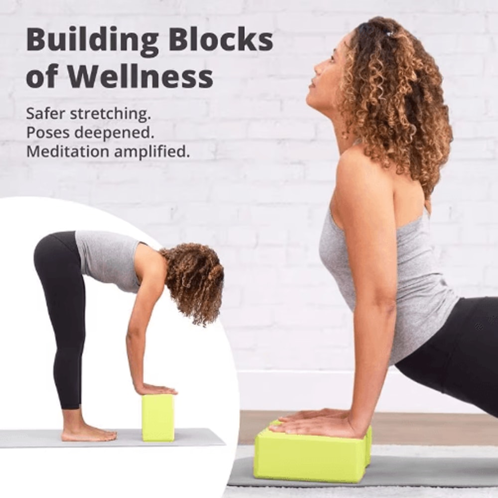 FlexSupport EVA Yoga Blocks Set Lightweight Yoga Blocks For Stability 12