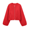 MUJER Red Zipper Bomber Jackets For Women Soft Cropped Jackets Woman 2025 Long Sleeve Womans Sports 1