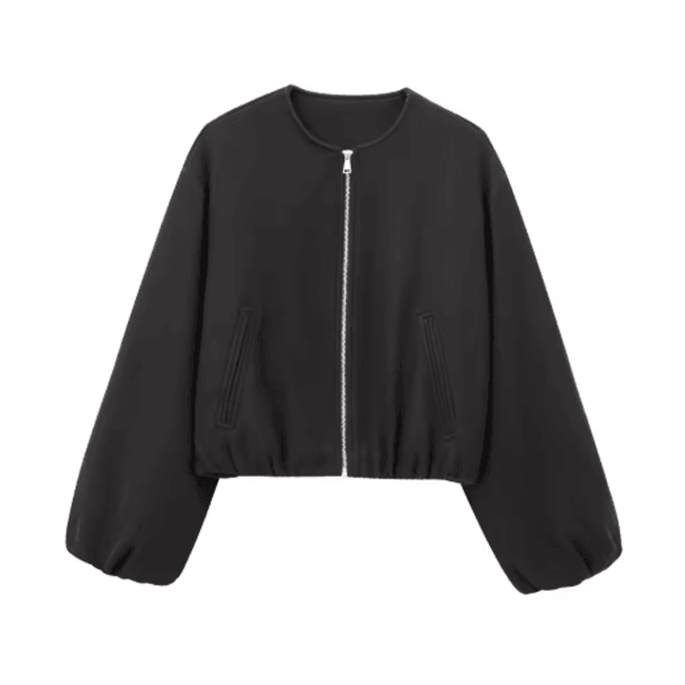 MUJER Red Zipper Bomber Jackets For Women Soft Cropped Jackets Woman 2025 Long Sleeve Womans Sports 3