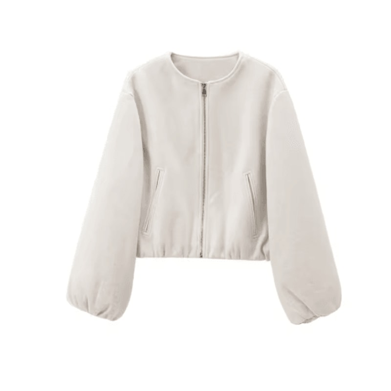 MUJER Red Zipper Bomber Jackets For Women Soft Cropped Jackets Woman 2025 Long Sleeve Womans Sports 4