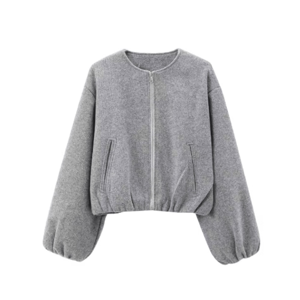 MUJER Red Zipper Bomber Jackets For Women Soft Cropped Jackets Woman 2025 Long Sleeve Womans Sports 5