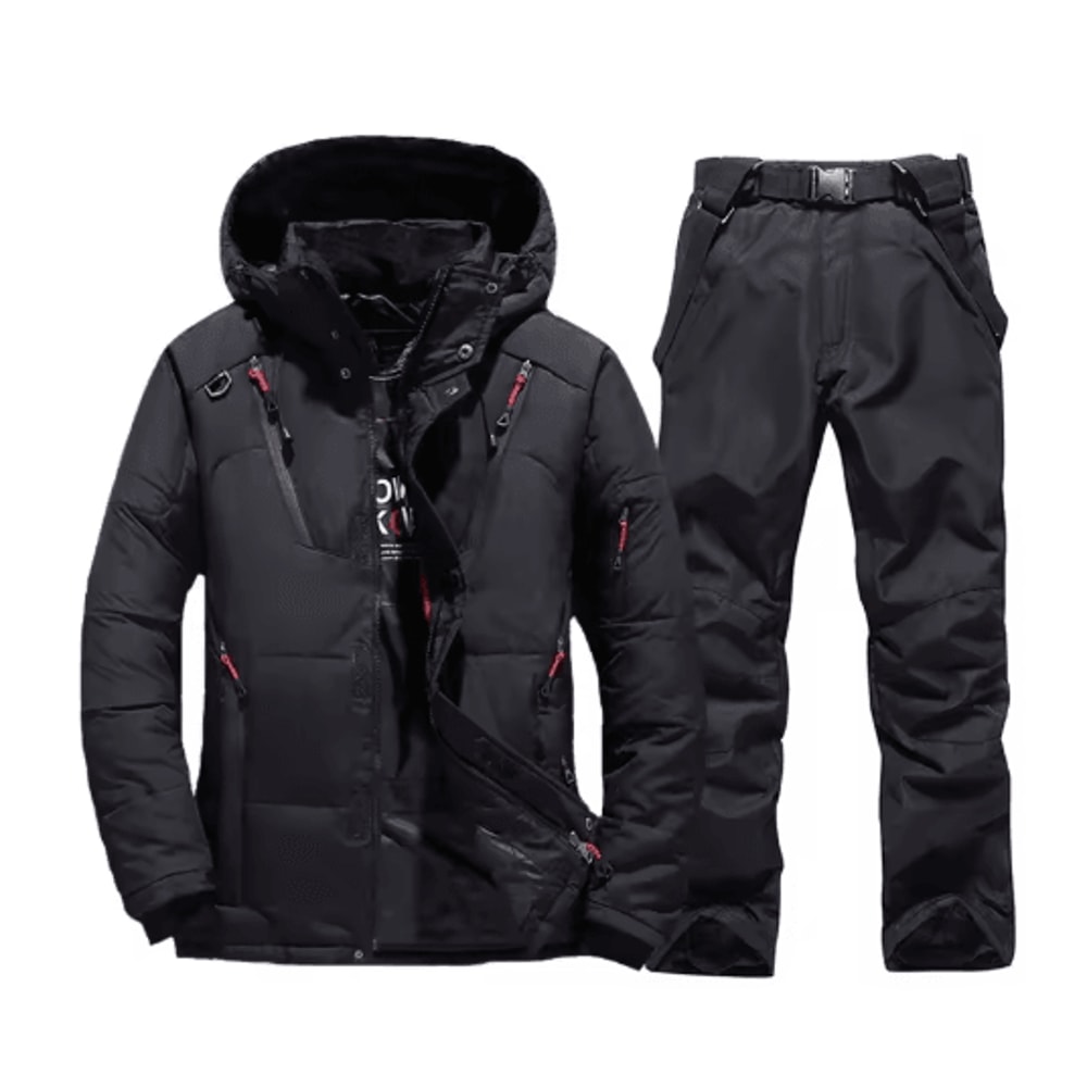 Mens Thermal Ski Suit Set Waterproof Down Jacket Snowboard Bib Pants 2
