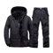Mens Thermal Ski Suit Set Waterproof Down Jacket Snowboard Bib Pants 2