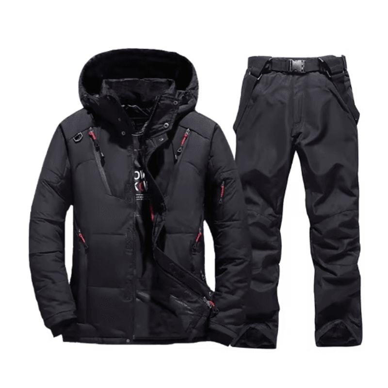 Mens Thermal Ski Suit Set Waterproof Down Jacket Snowboard Bib Pants 2