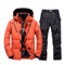 Mens Thermal Ski Suit Set Waterproof Down Jacket Snowboard Bib Pants 4