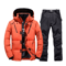 Mens Thermal Ski Suit Set Waterproof Down Jacket Snowboard Bib Pants 4