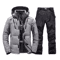 Mens Thermal Ski Suit Set Waterproof Down Jacket Snowboard Bib Pants 5
