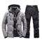 Mens Thermal Ski Suit Set Waterproof Down Jacket Snowboard Bib Pants 5