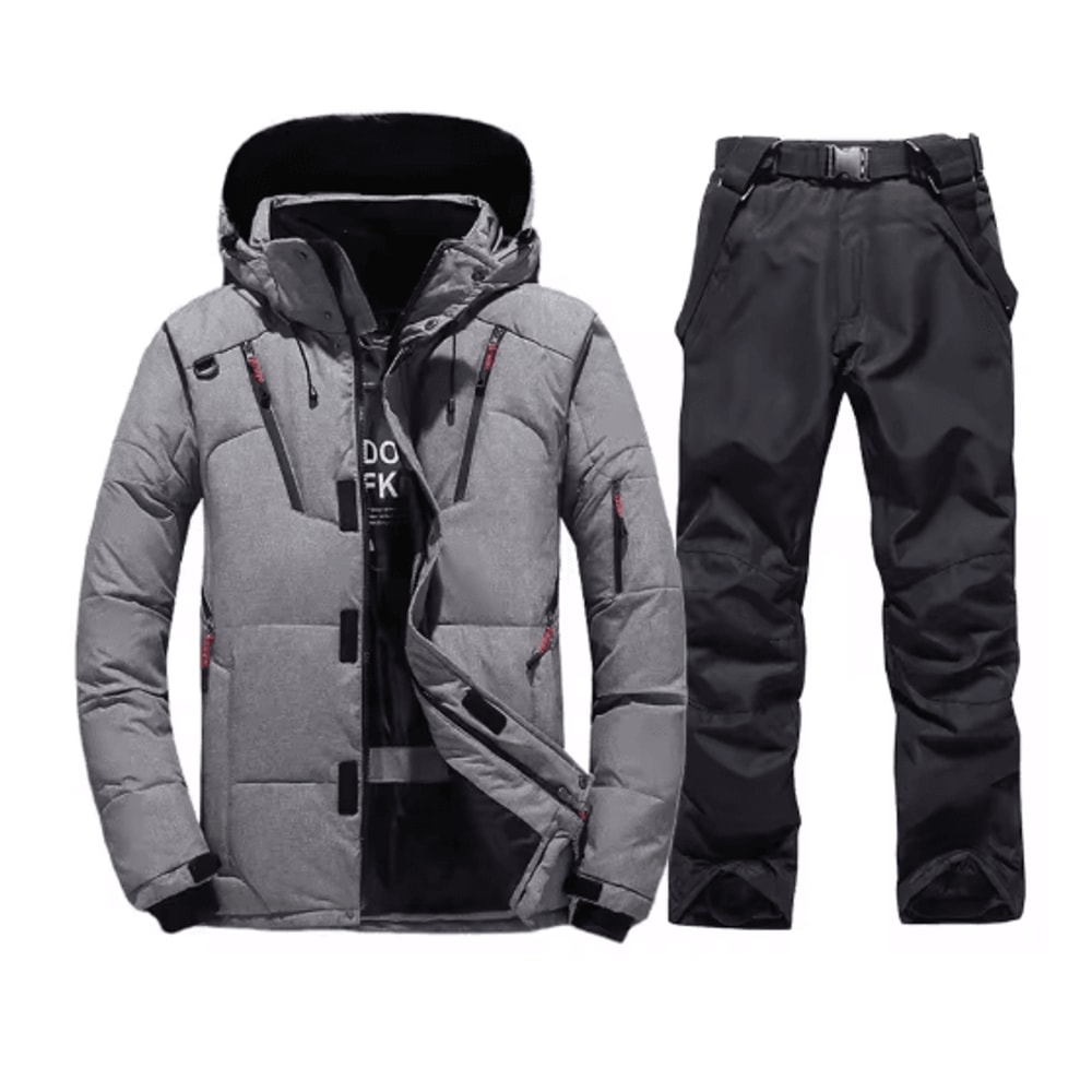 Mens Thermal Ski Suit Set Waterproof Down Jacket Snowboard Bib Pants 15