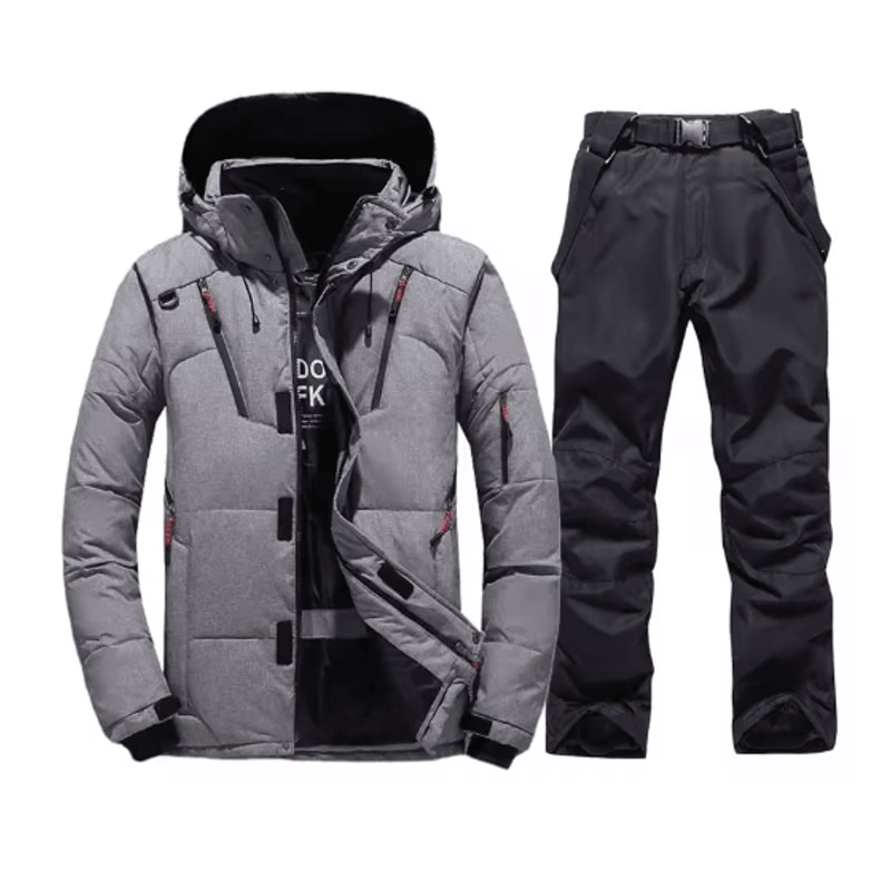 Mens Thermal Ski Suit Set Waterproof Down Jacket Snowboard Bib Pants 15