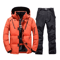 Mens Thermal Ski Suit Set Waterproof Down Jacket Snowboard Bib Pants 16