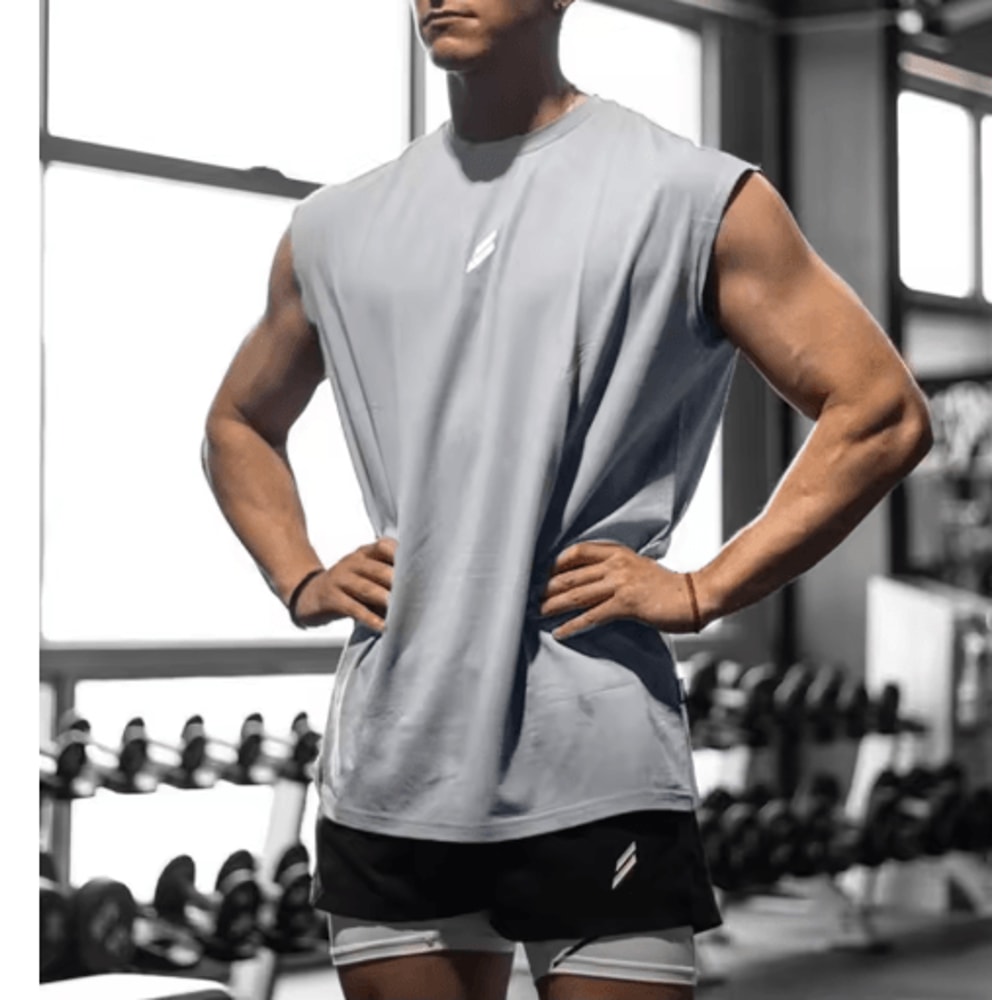 Mens Breathable Mesh Tank Top Quick Dry Sleeveless Fitness Shirt 9