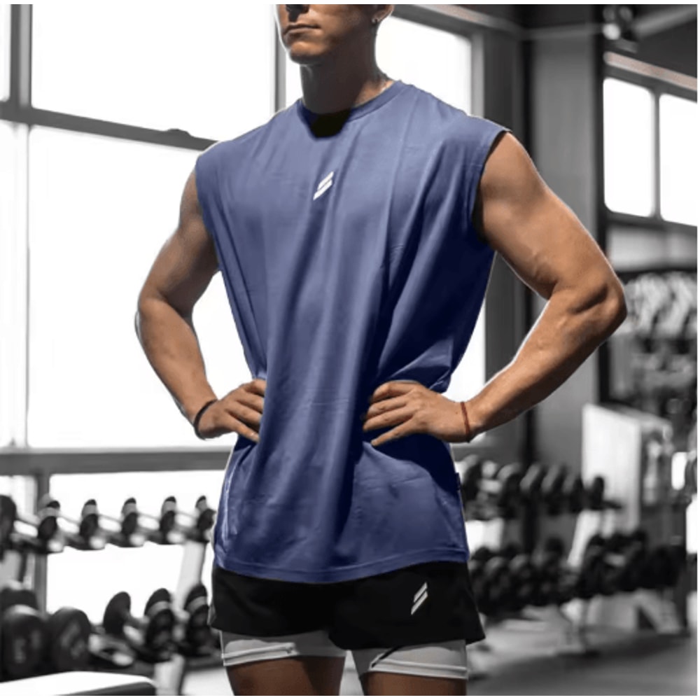 Mens Breathable Mesh Tank Top Quick Dry Sleeveless Fitness Shirt 6