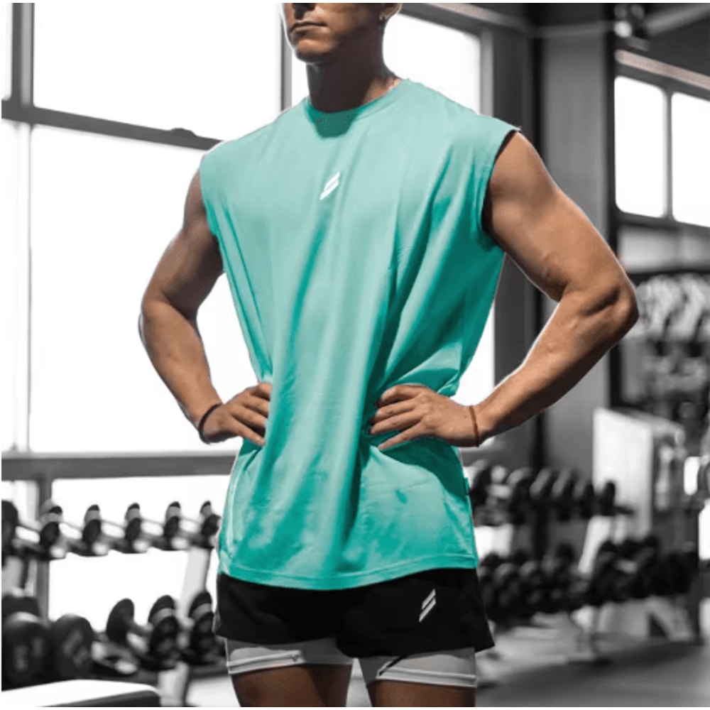 Mens Breathable Mesh Tank Top Quick Dry Sleeveless Fitness Shirt 16
