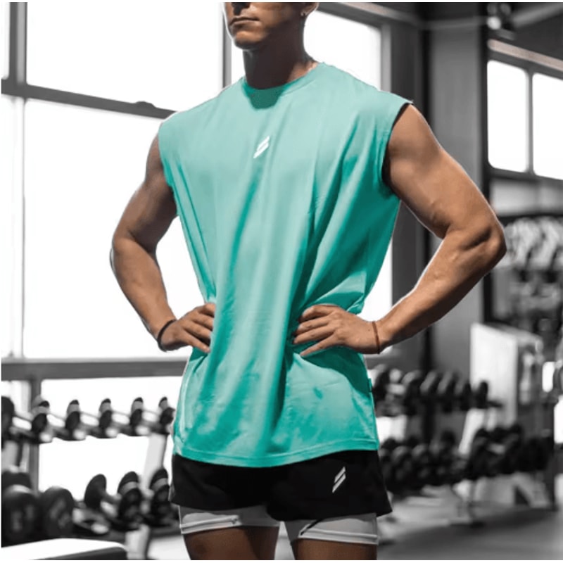 Mens Breathable Mesh Tank Top Quick Dry Sleeveless Fitness Shirt 16