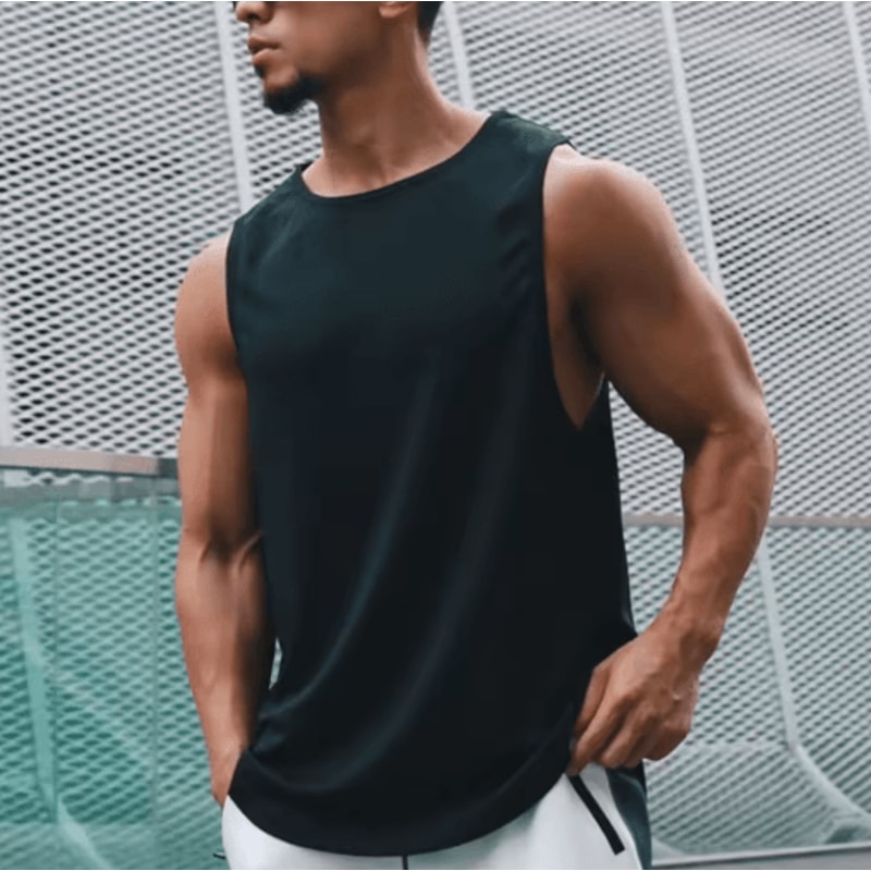 Mens Quick Dry Running Tank Top Loose Fit Marathon Training Vest 9