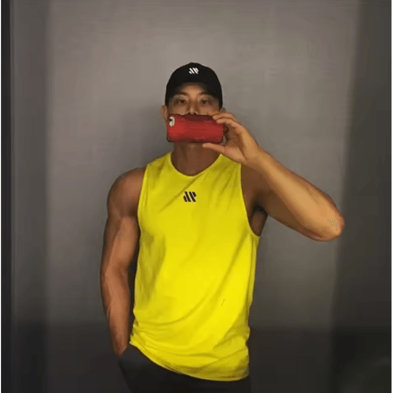 Mens Breathable Mesh Gym Tank Top Quick Dry Fitness Running Vest 2