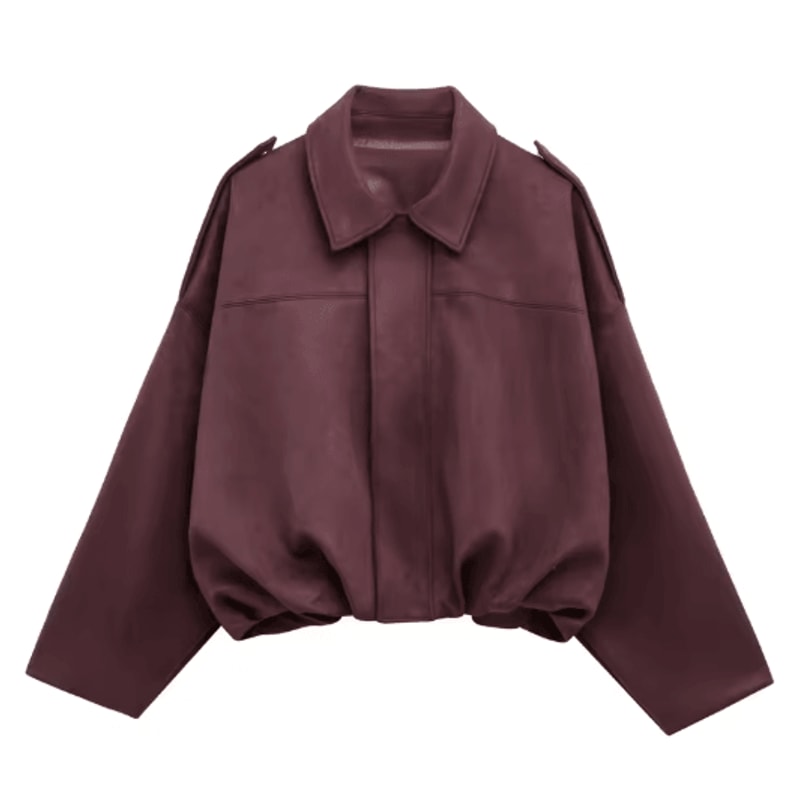 Womens Cropped Suede Bomber Jacket Zip Up High Street Racing Style Coat 1