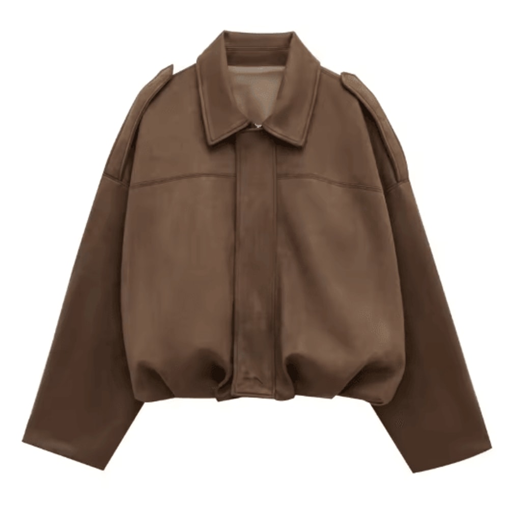 Womens Cropped Suede Bomber Jacket Zip Up High Street Racing Style Coat 2