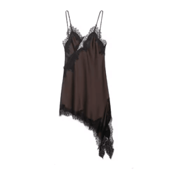 womens satin lace backless sling dress asymmetric sexy summer party dress