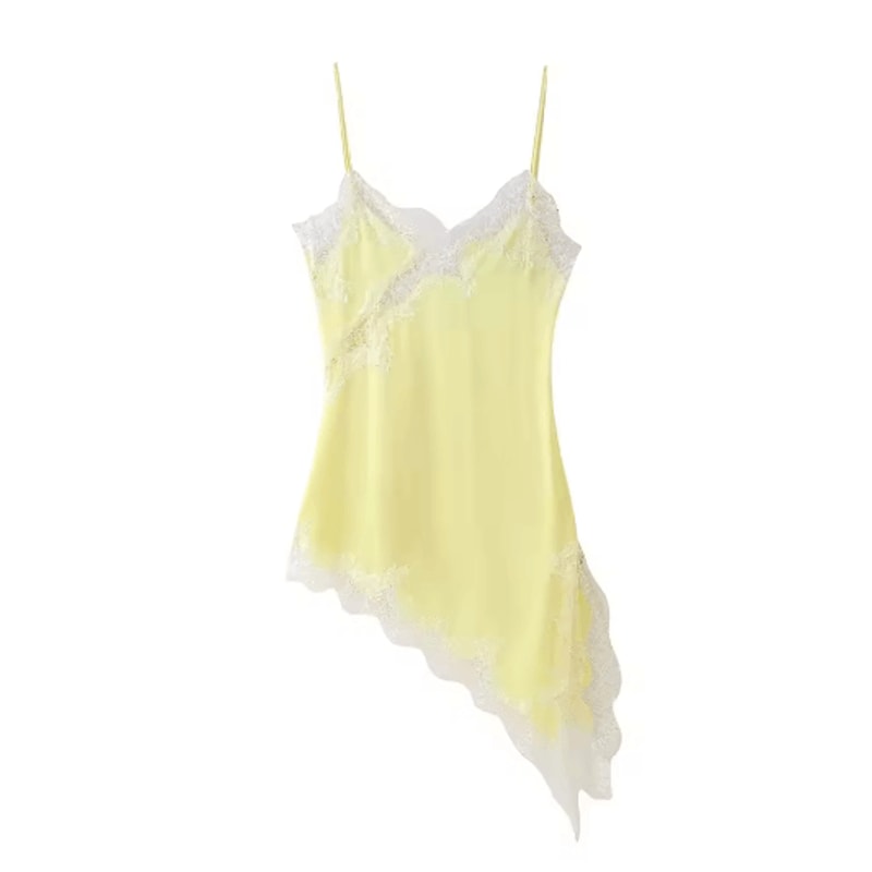 Womens Lace Backless Midi Dress Y2K V Neck Cami Party Evening Dress 2