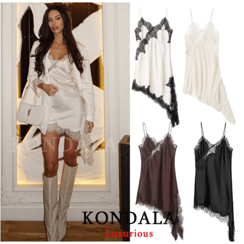 Womens Lace Backless Midi Dress Y2K V Neck Cami Party Evening Dress 13