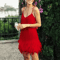 Womens Sequin Tassel Feather Mini Dress Spaghetti Strap Party Club Dress 2