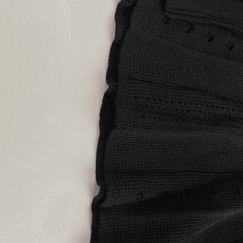 French Elegant Knitted Mermaid Dress Slimming Hollow Fish Tail Midi Dress 3