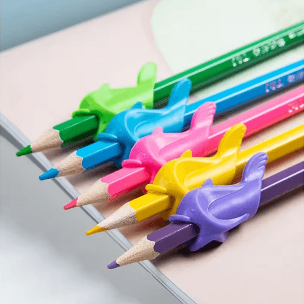 Kids Silicone Pencil Grip Set 10PCS Ergonomic Writing Aid For Handwriting Training 4