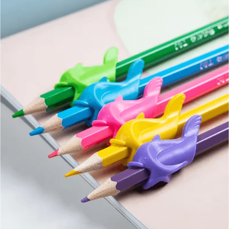 Kids Silicone Pencil Grip Set 10PCS Ergonomic Writing Aid For Handwriting Training 4