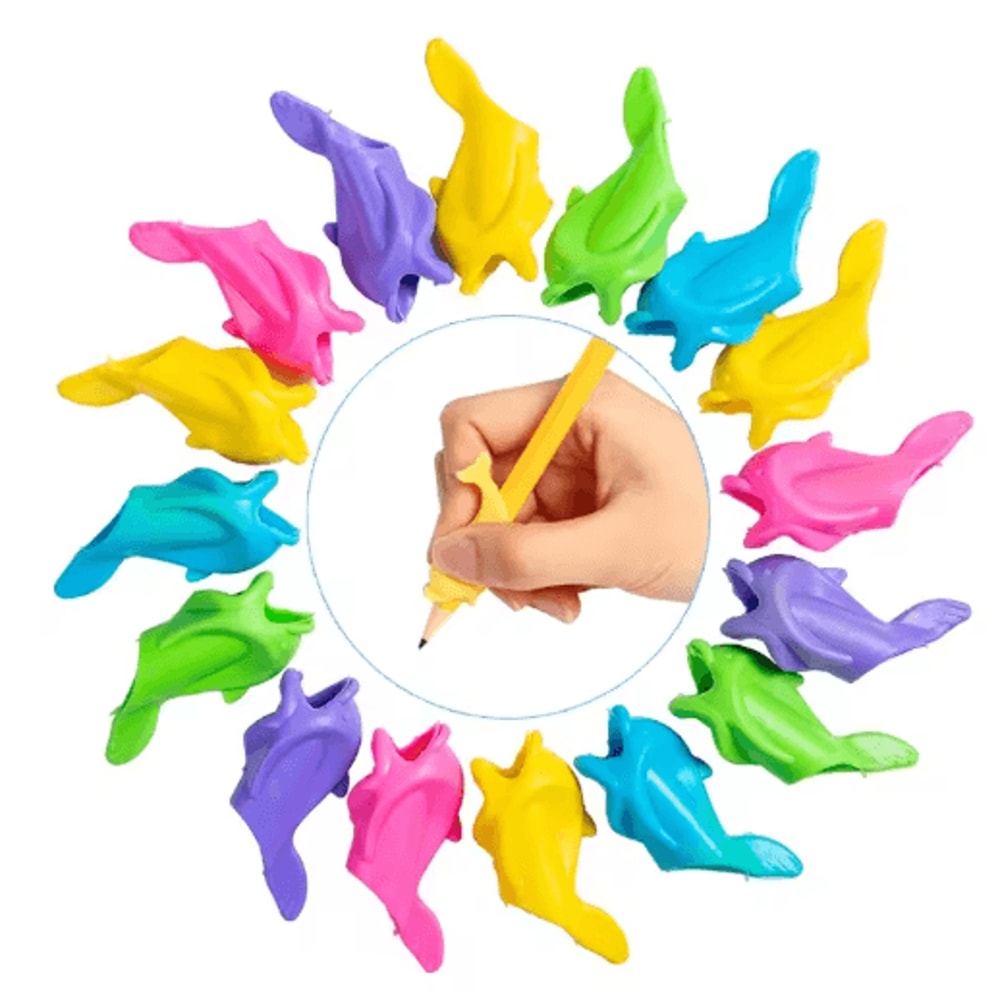 Kids Silicone Pencil Grip Set 10PCS Ergonomic Writing Aid For Handwriting Training 0