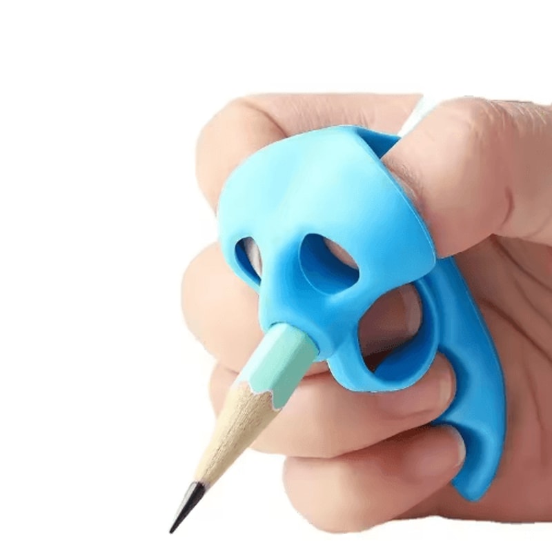 5Finger Silicone Pencil Grip Kids Handwriting Training Posture Correction Aid 3