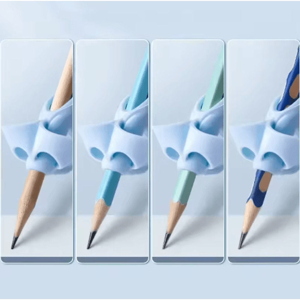 5Finger Silicone Pencil Grip Kids Handwriting Training Posture Correction Aid 7