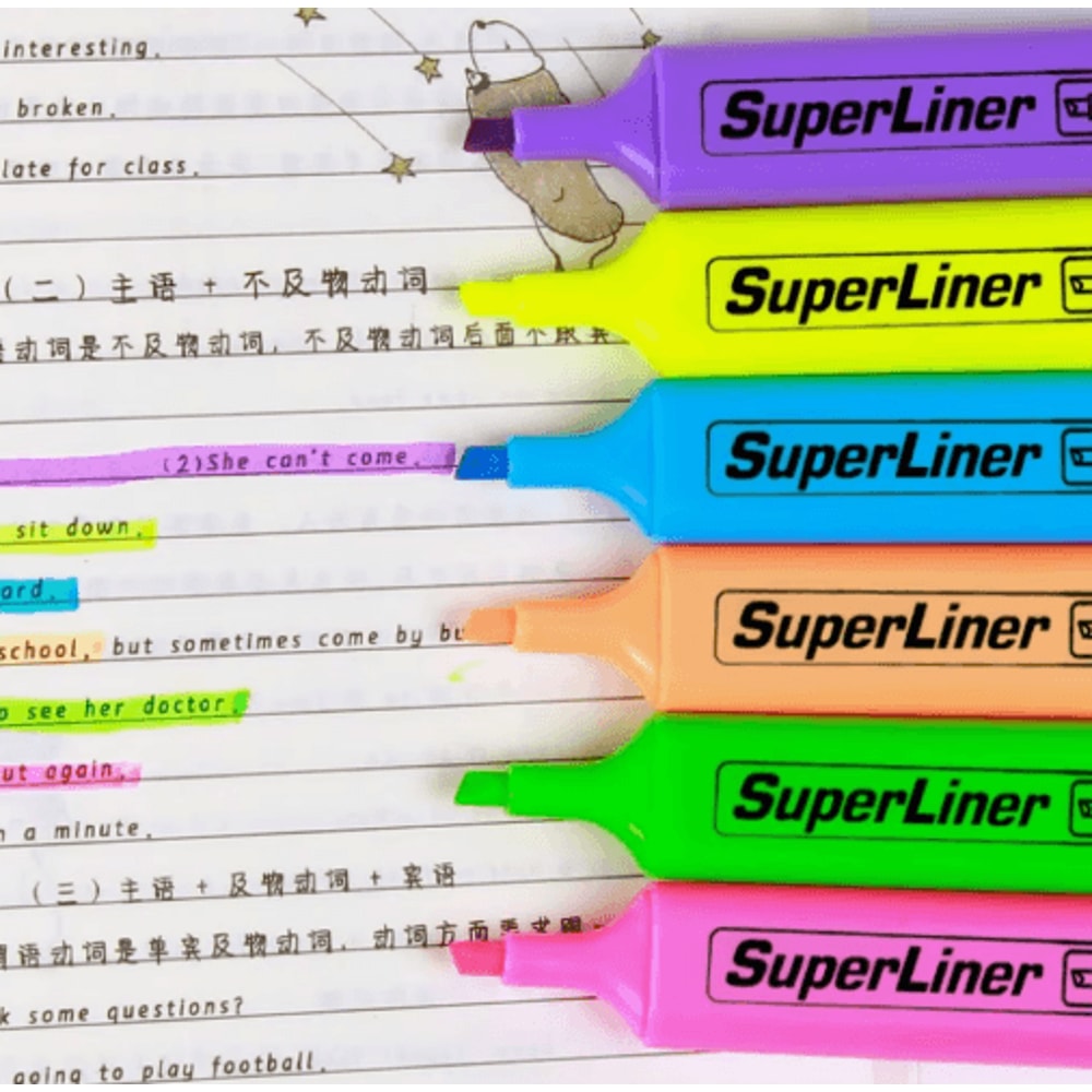 Colorful Fluorescent Highlighter Set 46 Color Chisel Tip Art Study Markers 3