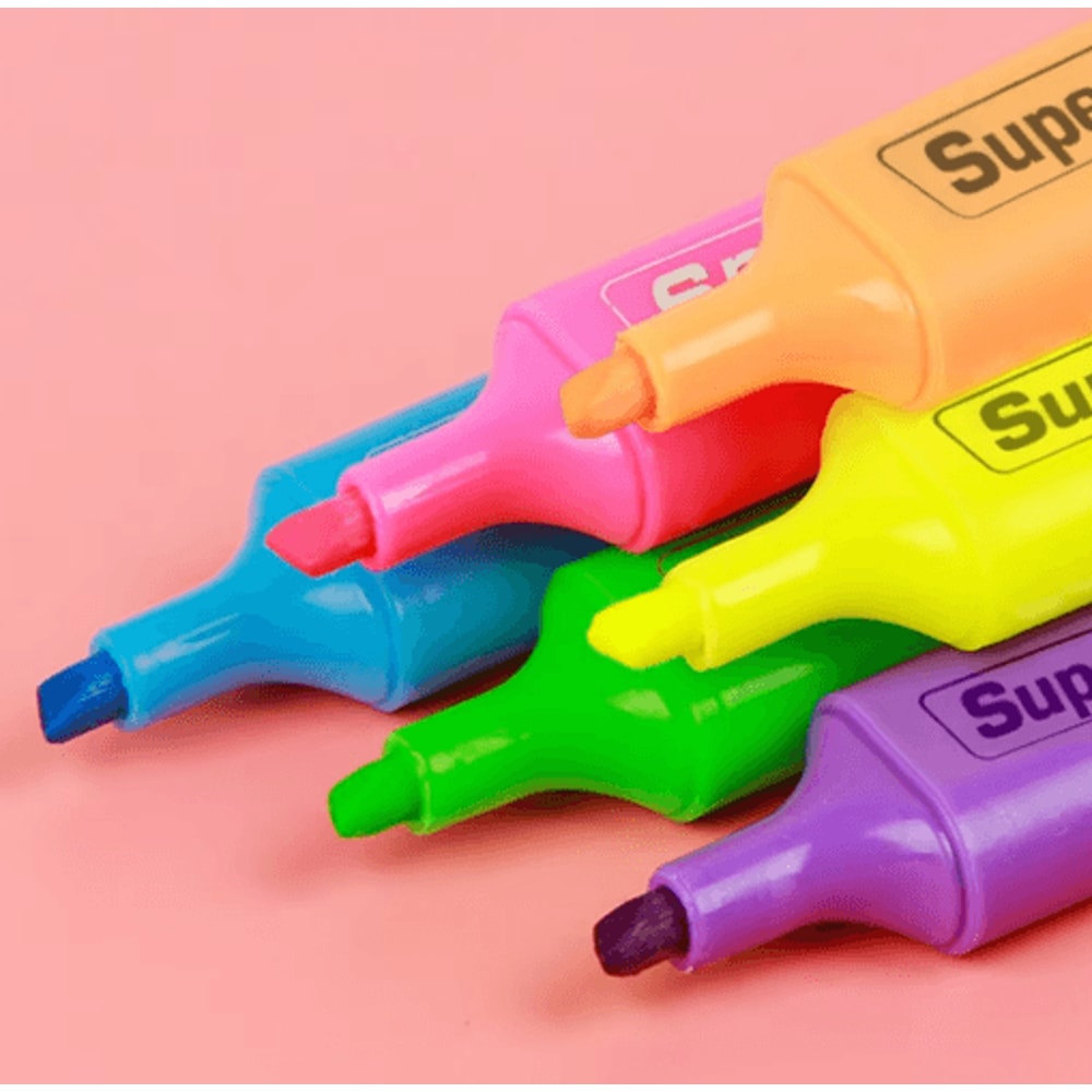 Colorful Fluorescent Highlighter Set 46 Color Chisel Tip Art Study Markers 4