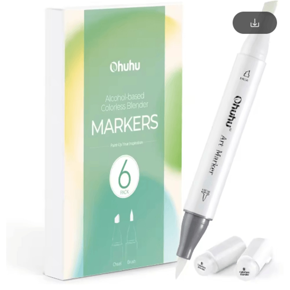 Ohuhu Honolulu Colorless Blender Markers 6Pack AlcoholBased No0 Blender Pens 1