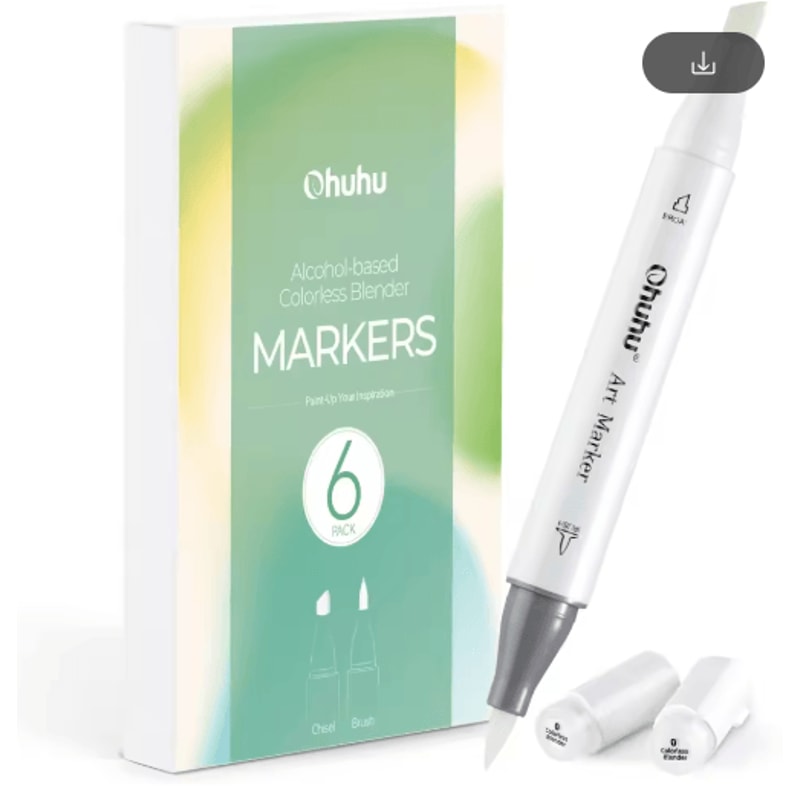 Ohuhu Honolulu Colorless Blender Markers 6Pack AlcoholBased No0 Blender Pens 1