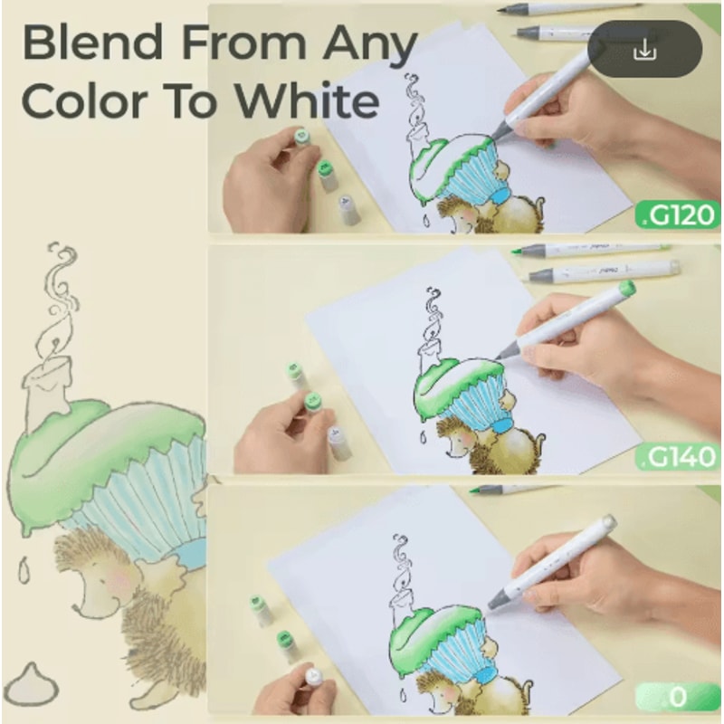 Ohuhu Honolulu Colorless Blender Markers 6Pack AlcoholBased No0 Blender Pens 5