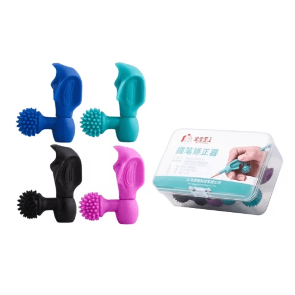 Cartoon Silicone Pencil Grip Set 4PCS Writing Posture Corrector For Kids 1