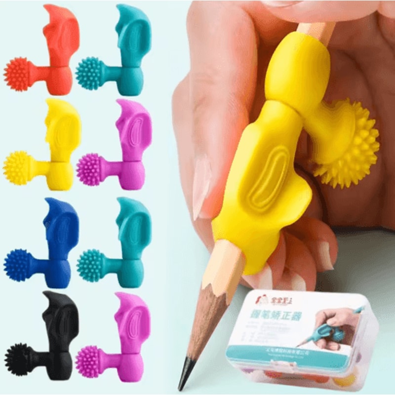 Cartoon Silicone Pencil Grip Set 4PCS Writing Posture Corrector For Kids 6