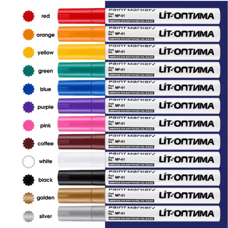 12Color Waterproof Paint Marker Set MultiSurface Permanent Art Pens 14