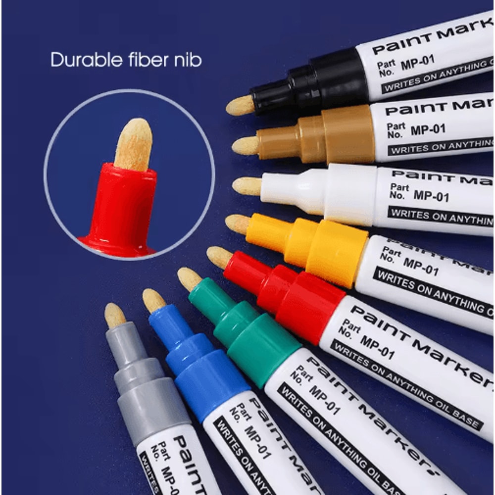 12Color Waterproof Paint Marker Set MultiSurface Permanent Art Pens 0
