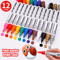 12Color Waterproof Paint Marker Set MultiSurface Permanent Art Pens 17