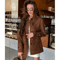 Womens Dark Brown Suede Coat Single Breasted High Street Autumn Jacket 1